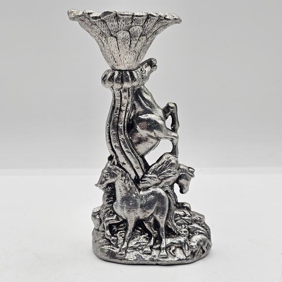 Arthur Court Horse Candlestick Holder Silver Aluminum Equestrian Taper or 2 inch - Picture 2 of 10